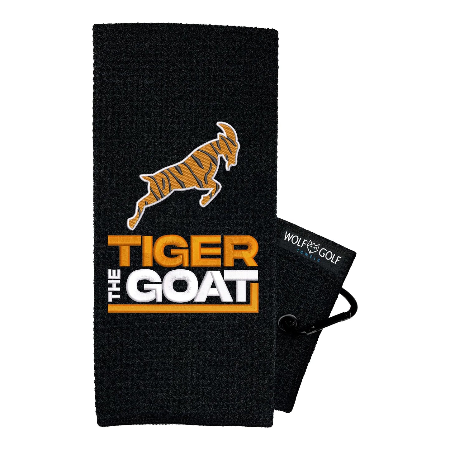Wolf Golf Towels - Tiger The Goat Golf Towel - Goat Tiger - Embroidered Funny Golf Towel - Golf Gift for Men - Golf Accessories for Men